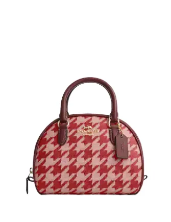 Coach Sydney Satchel With Houndstooth Print