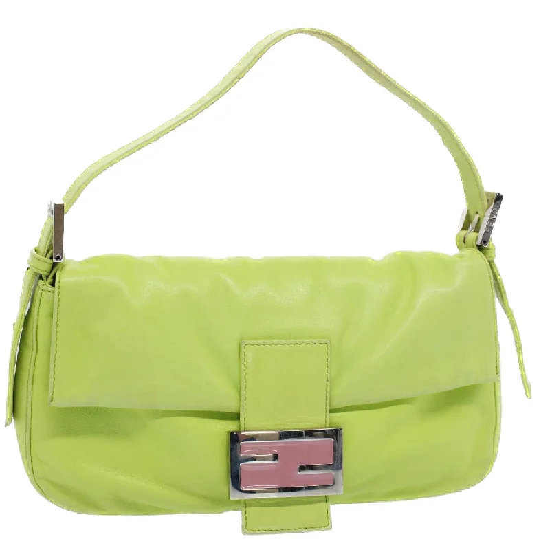 FENDI Mamma bucket Shoulder Bag Leather Green 2318 26424 008  54704