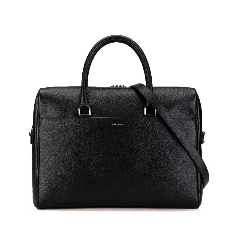 Black Saint Laurent Grain De Poudre Duffle Briefcase Business Bag