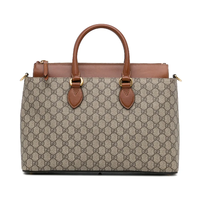 Gucci Linea A Zip Brown GG Supreme Canvas