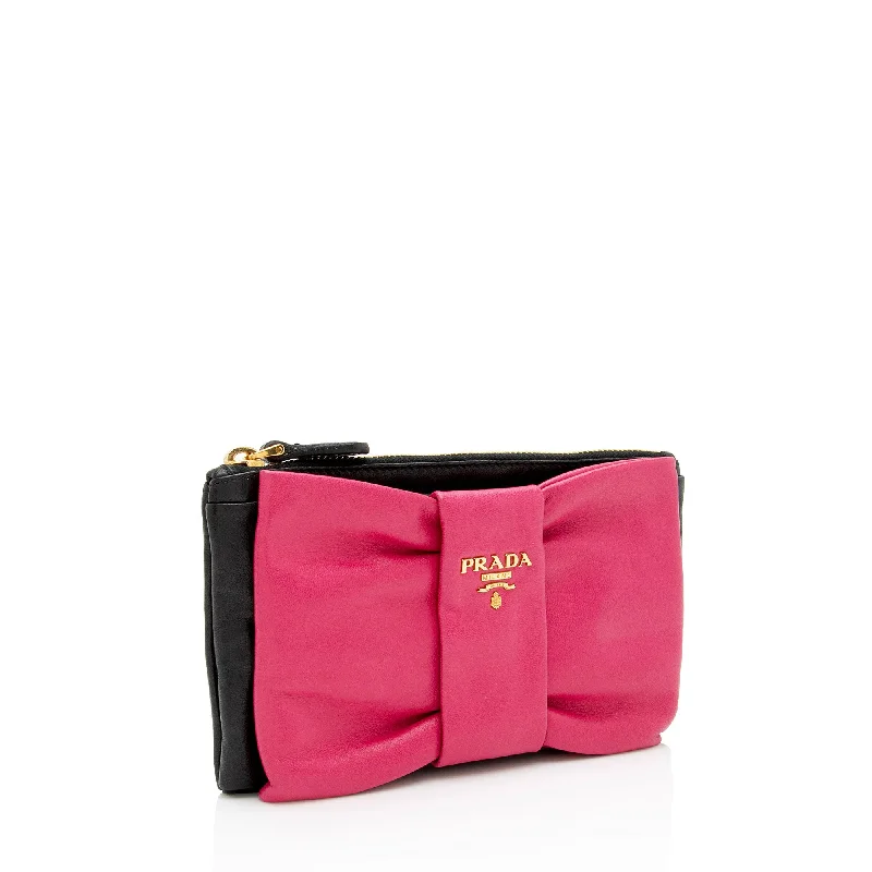 Prada Nappa Fiocco Bow Small Clutch YHWkp5