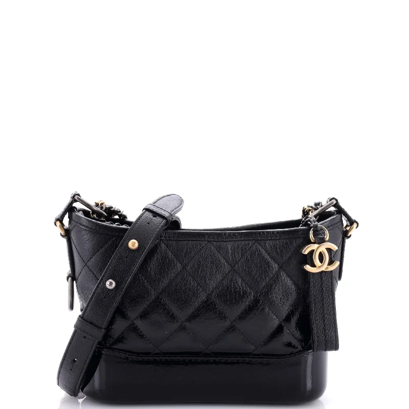 Gabrielle Hobo Quilted Goatskin and Patent Small