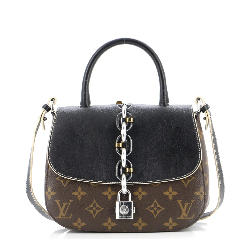 Chain It Handbag Monogram Canvas with Leather PM