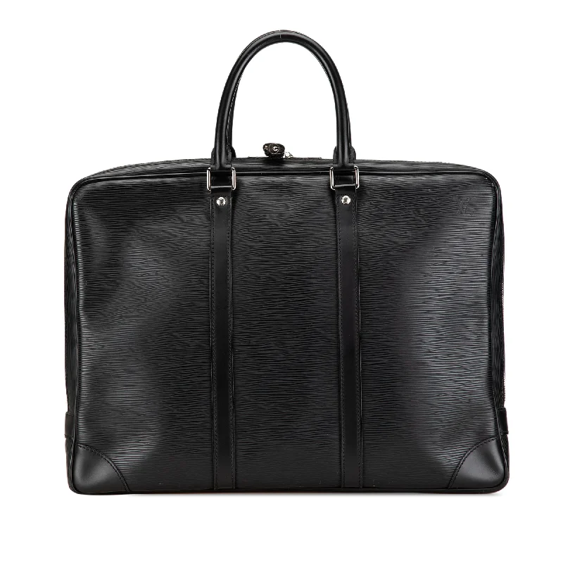 Black Louis Vuitton Epi Porte Documents Voyage Business Bag