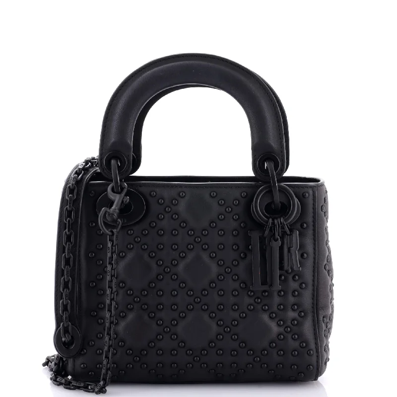 Ultra Matte Lady Dior Chain Bag Cannage Studded Lambskin Mini