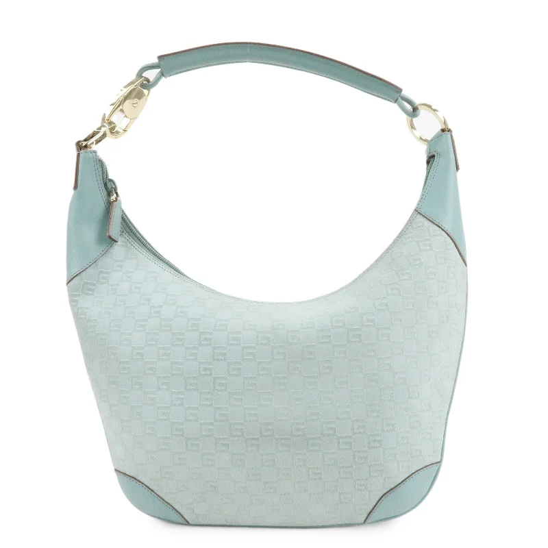 GUCCI Suede Leather Shoulder Bag Hand Bag Light Blue 001.4158