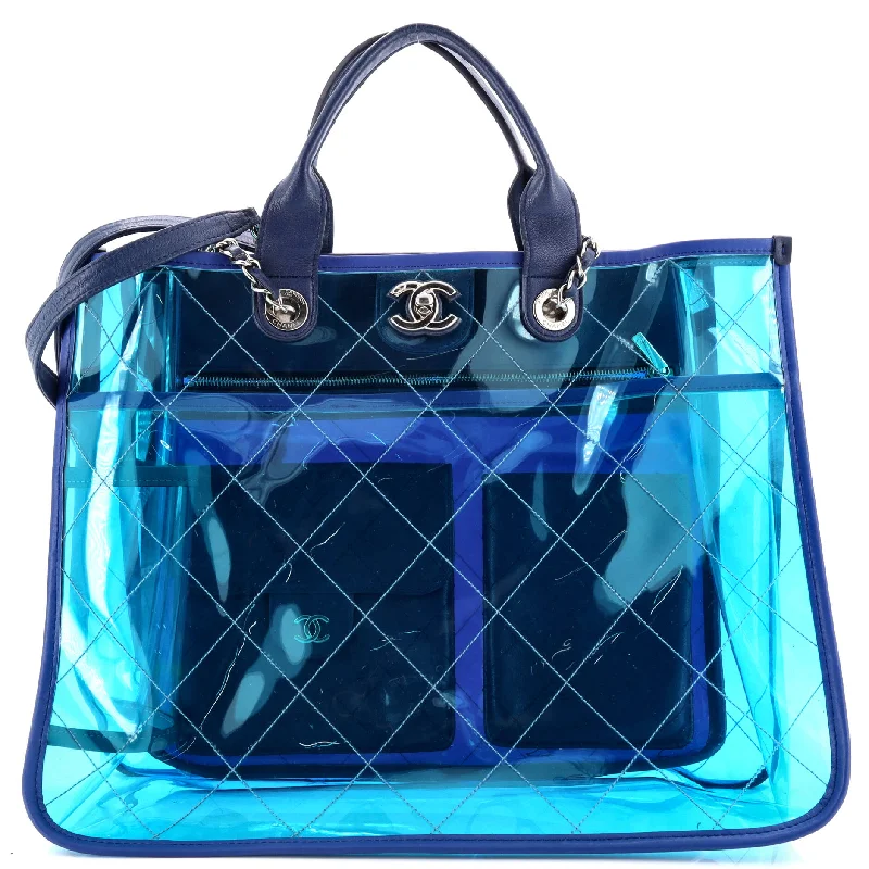 Coco Splash Shopping Tote Quilted PVC With Lambskin Medium