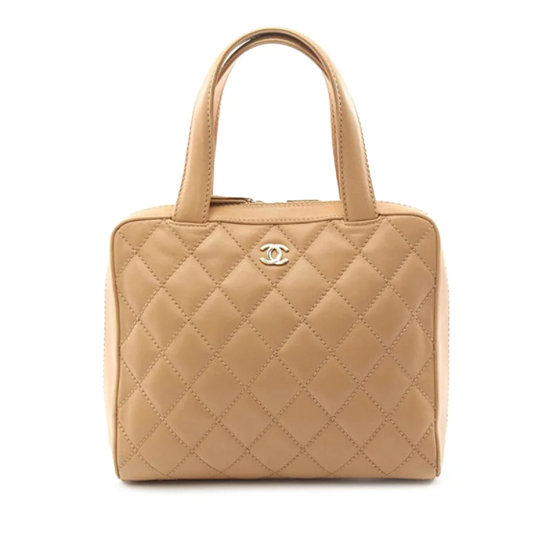 Beige Chanel CC Wild Stitch Handbag