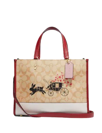 Coach Lunar New Year Dempsey Carryall In Signature Canvas With Rabbit And Carriage