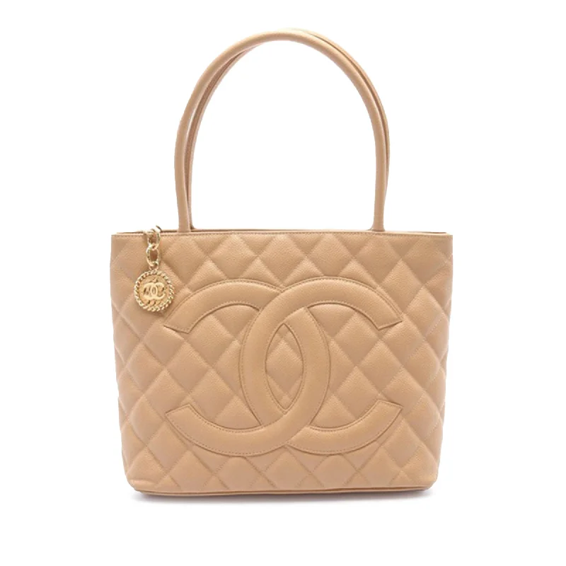 Brown Chanel Caviar Medallion Tote