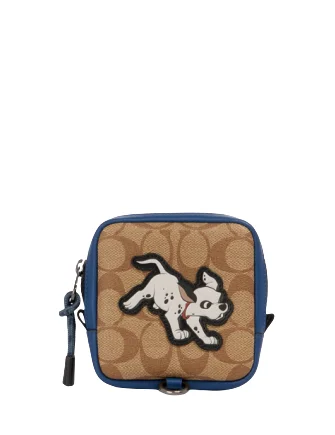 Coach Disney X Coach Square Hybrid Pouch In Signature Canvas With Dalmatian