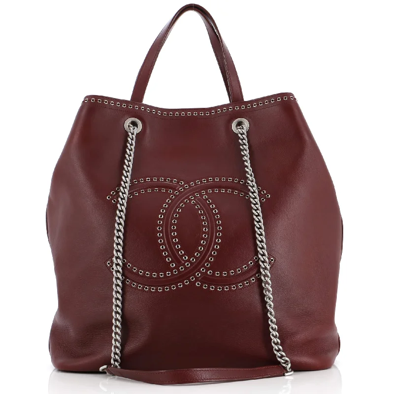 Coco Eyelets Shopping Tote Calfskin Large