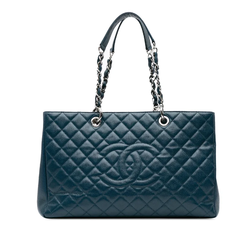 Blue Chanel Caviar Grand Shopping Tote XL