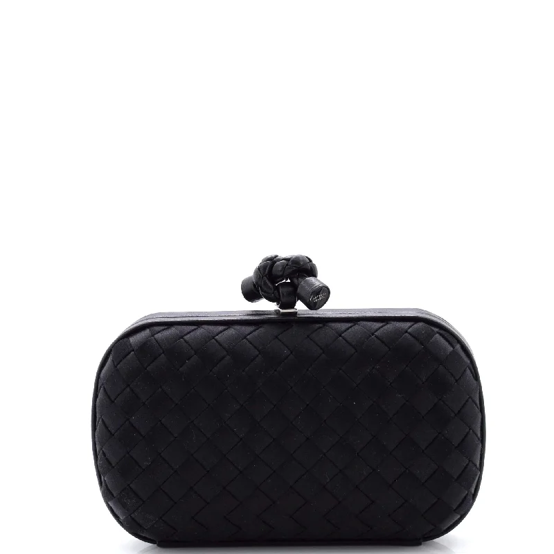 Box Knot Clutch Intrecciato Satin Small