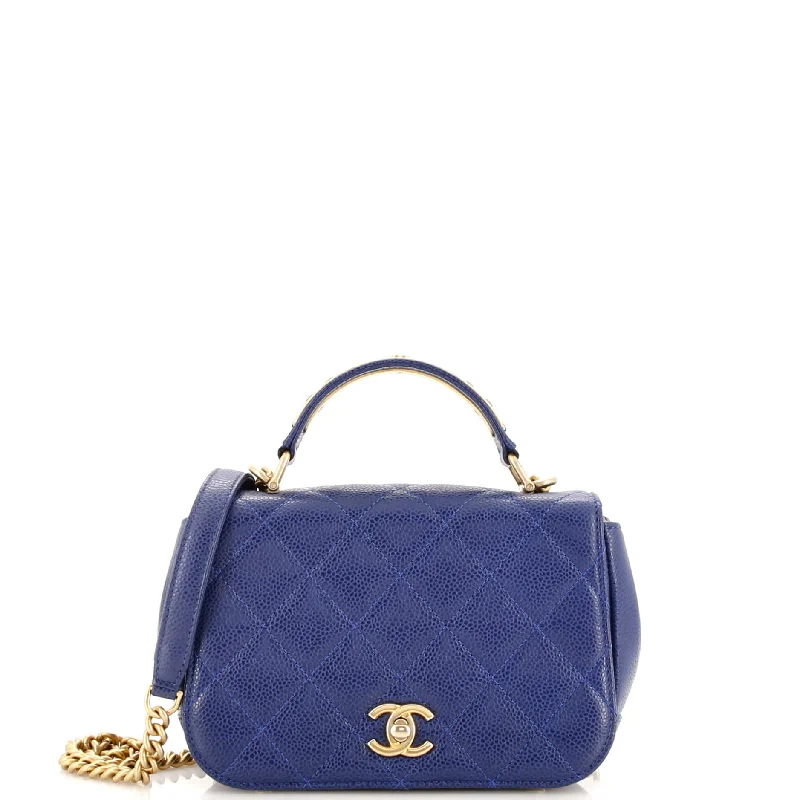 Carry Around Flap Bag Quilted Caviar Mini