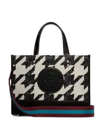 Coach Dempsey Carryall With Houndstooth Print And Patch