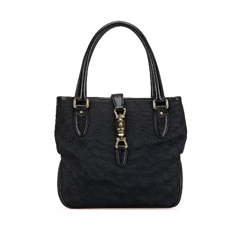 Black Gucci GG Canvas Jackie Tote