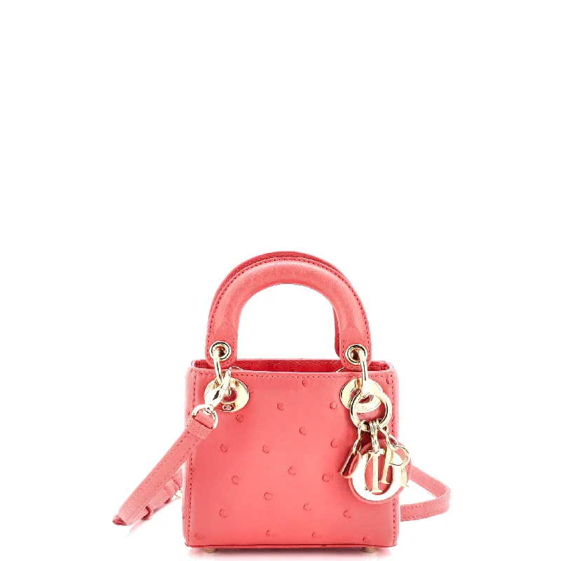 Lady Dior Bag Ostrich Micro