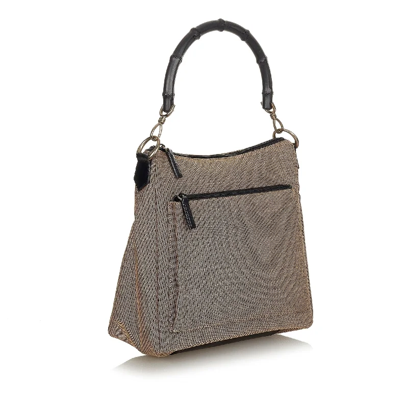 Gucci Bamboo Canvas Handbag (24506)