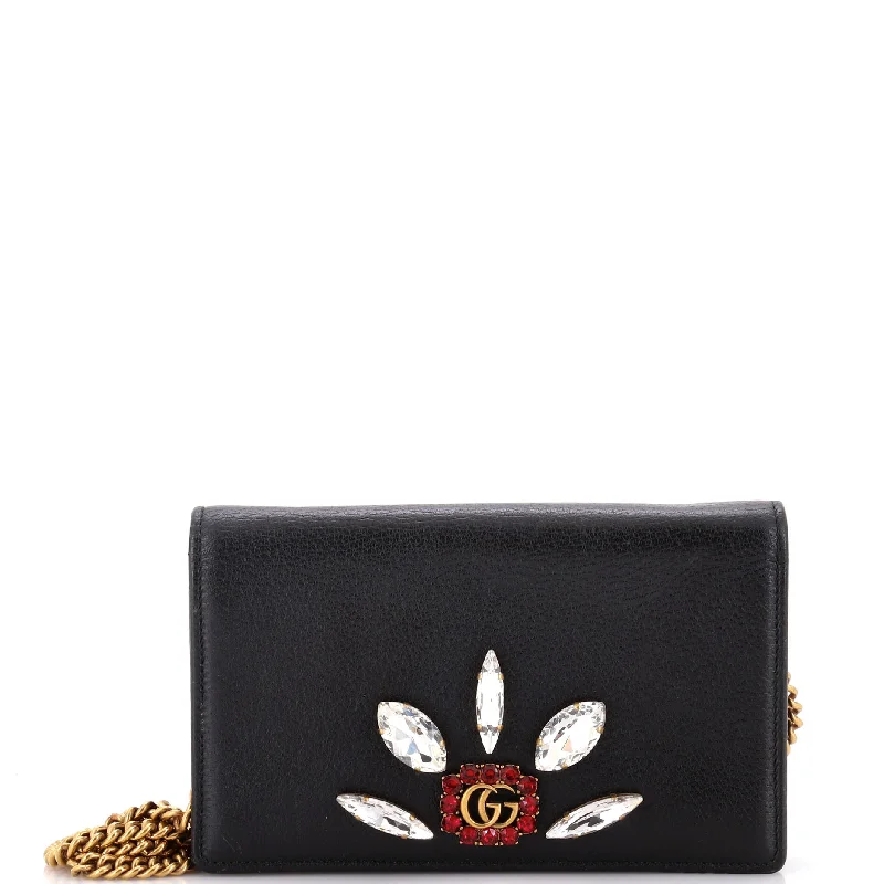 GG Marmont Chain Wallet Embellished Leather Mini