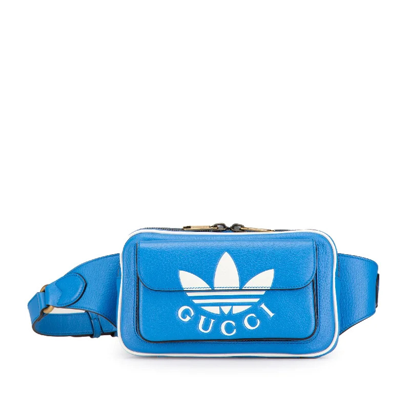 Blue Gucci Adidas Leather Belt Bag