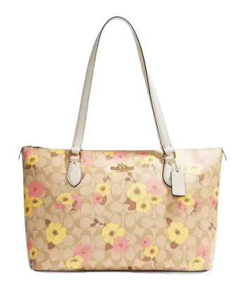 Coach Gallery Tote In Signature Canvas With Floral Cluster Print