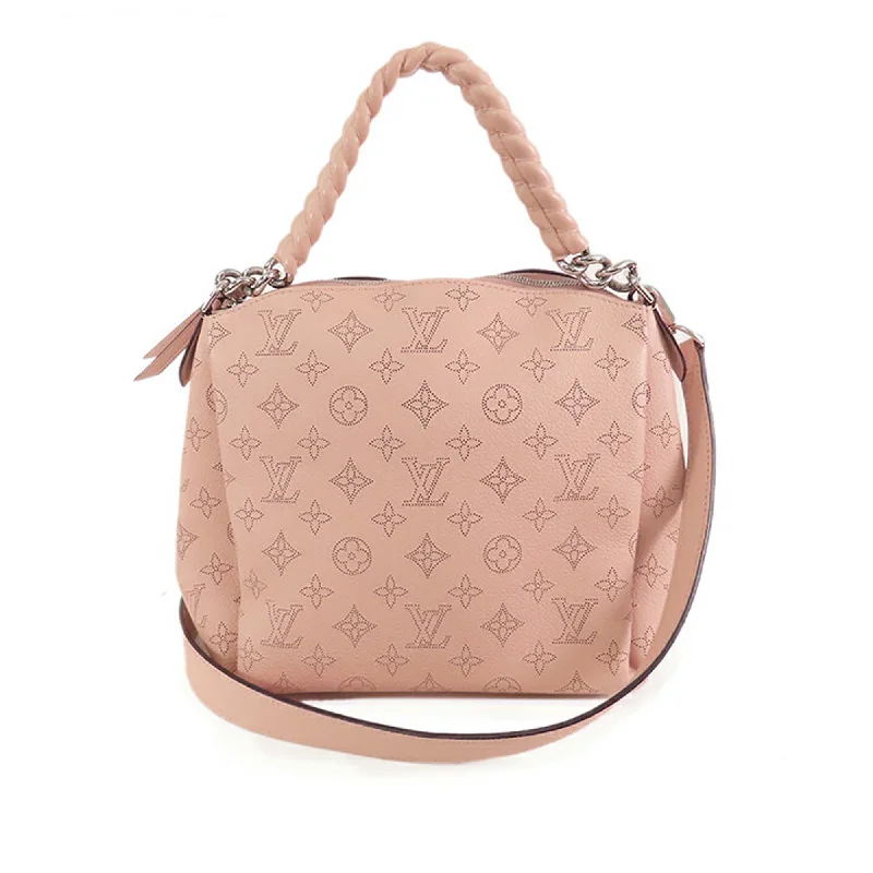 Pink Louis Vuitton Monogram Mahina Babylone BB Satchel