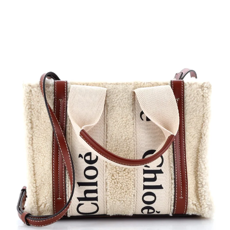 Woody Tote Shearling with Leather Small