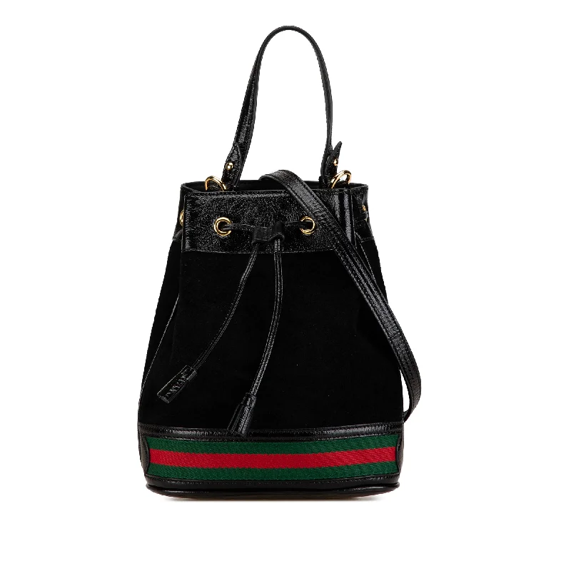 Black Gucci Small Suede Ophidia Bucket Bag