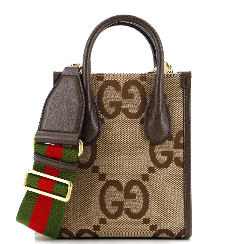 Vertical Tote Jumbo GG Canvas Mini