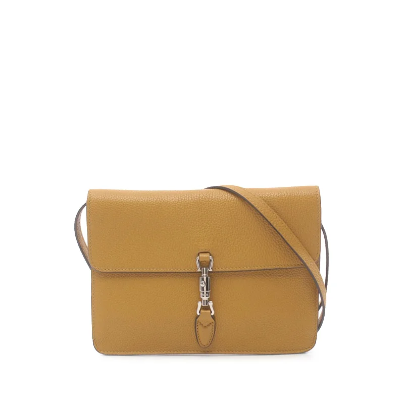 Tan Gucci Leather Soft Jackie Convertible Crossbody