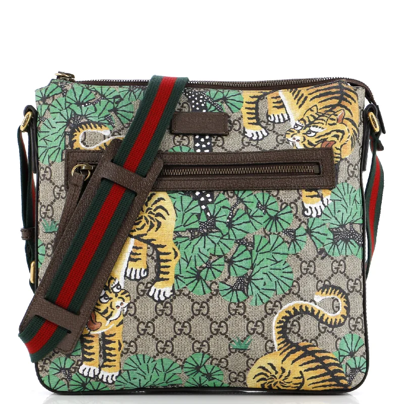 Front Zip Messenger Bengal Print GG Coated Canvas Medium