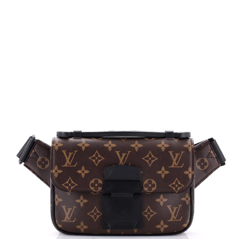 S Lock Sling Bag Macassar Monogram Canvas