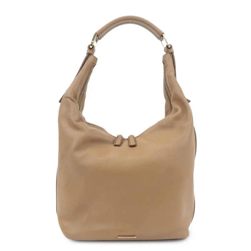 GUCCI Leather One Shoulder Bag Beige 001.4288