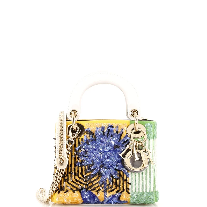 Lady Dior Chain Bag Flower Pop Embellished Sequin Mini