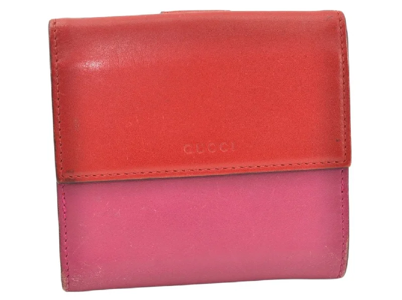 Authentic GUCCI Vintage Bifold Wallet Purse Leather 410104 Pink 6232K