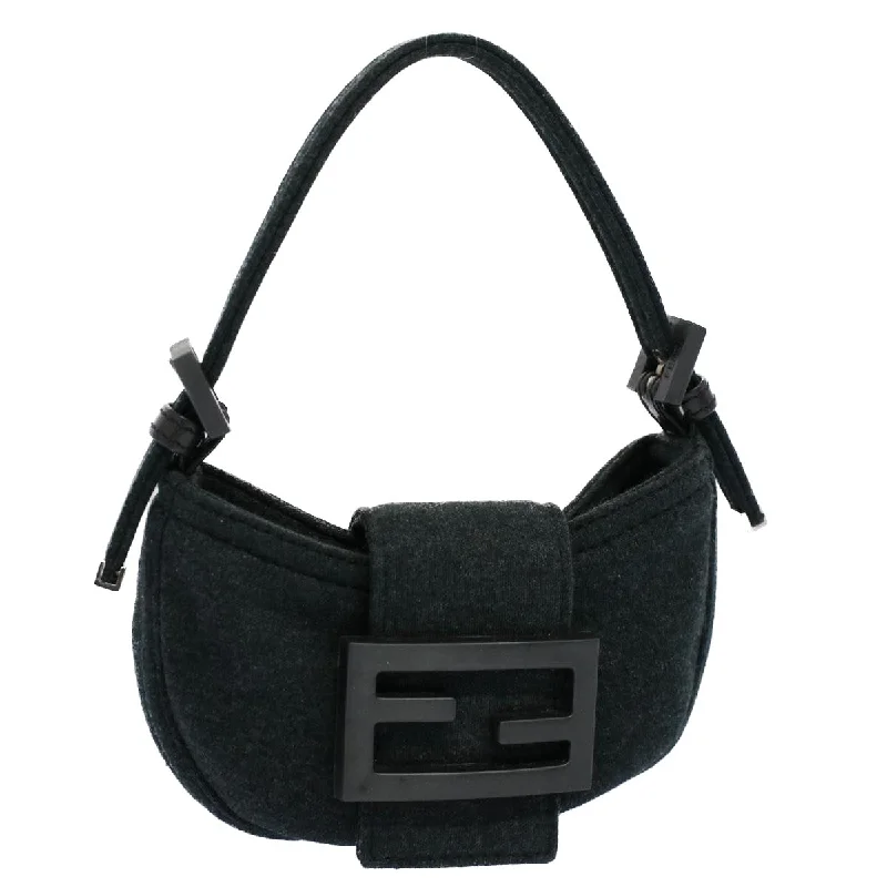 FENDI Mini Mamma Baguette Pouch Cotton Gray  bs8606