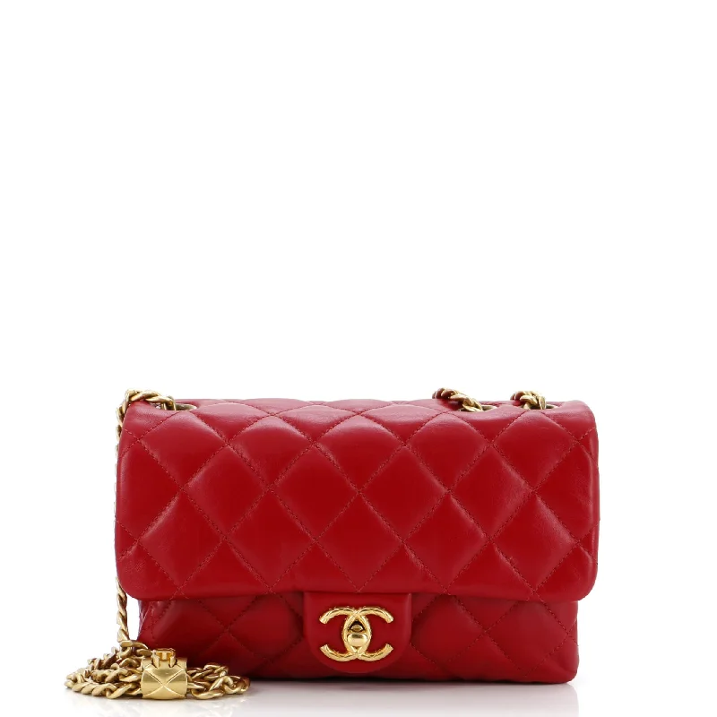 All Slide Long Flap Bag Quilted Lambskin Small