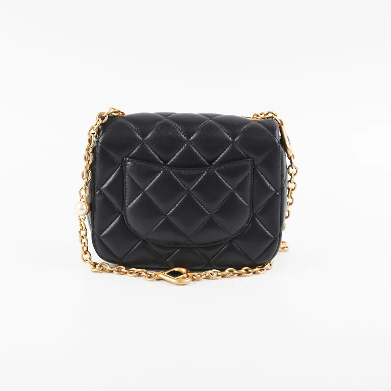 Chanel 23P Mini Square Bag Lambskin Black (Microchip)