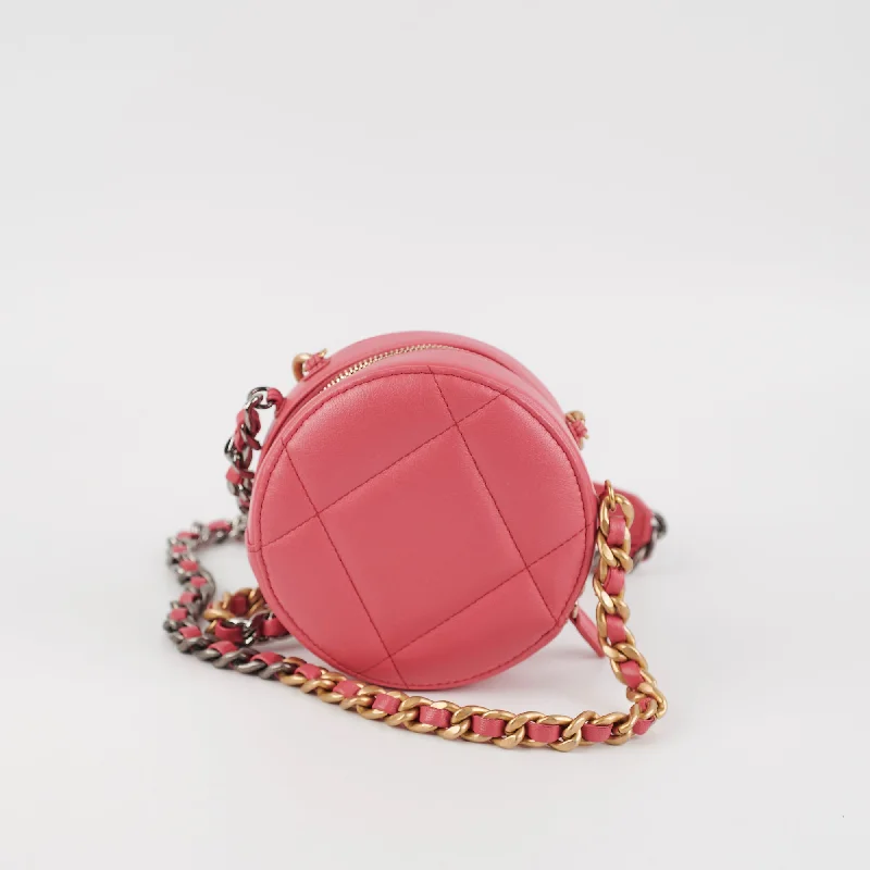 Chanel 19 Lambskin Round Pink