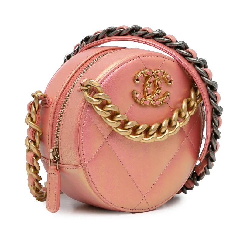 Chanel 19 Round Lambskin Clutch With Chain (62C0pv)