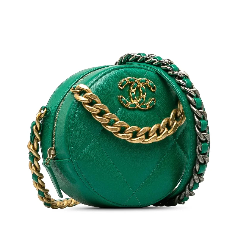 Chanel 19 Round Lambskin Clutch With Chain (pjBnNJ)