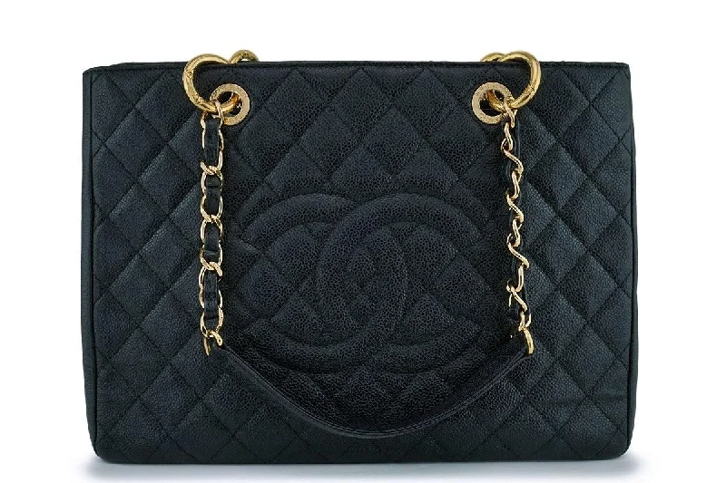 Chanel Black Caviar Classic Grand Shopper GST Tote Bag GHW