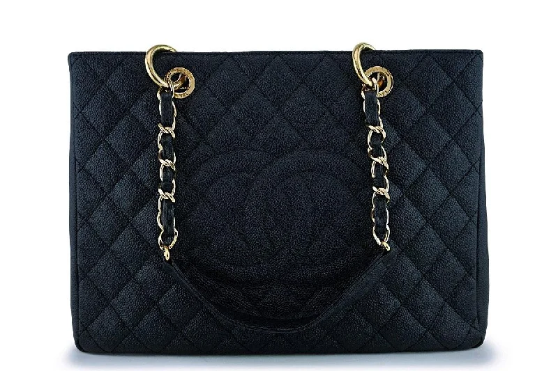 Chanel Black Caviar Grand Shopper Tote GST Bag GHW