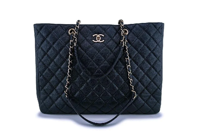 Chanel Black Caviar Large Timeless Classic Grand Shopper Tote Bag GHW