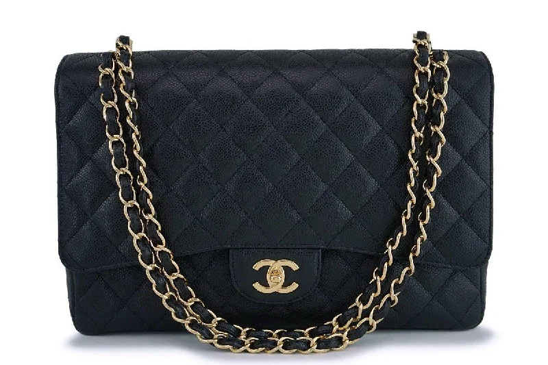 Chanel Black Caviar Maxi "Jumbo XL" Classic Flap Bag GHW