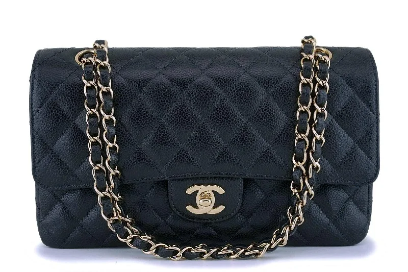 Chanel Black Caviar Medium Classic Double Flap Bag 24K GHW