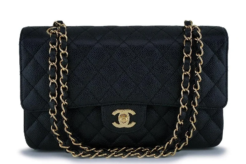 Chanel Black Caviar Medium Classic Double Flap Bag 24k GHW