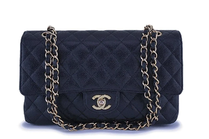 Chanel Black Caviar Medium Classic Double Flap Bag 24k GHW