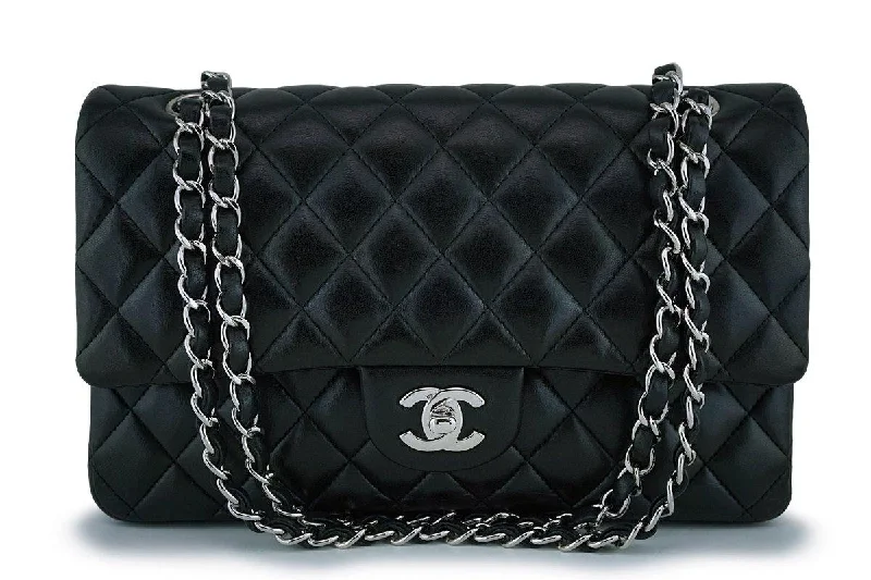 Chanel Black Lambskin Medium Classic Double Flap Bag SHW